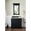 James Martin Vanities Brookfield 36in Single Vanity, Antique Black w/ 3 CM Arctic Fall Solid Surface Top 147-114-5536-3AF